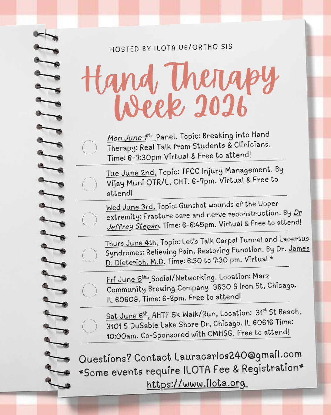 Hand Therapy Week Flyer